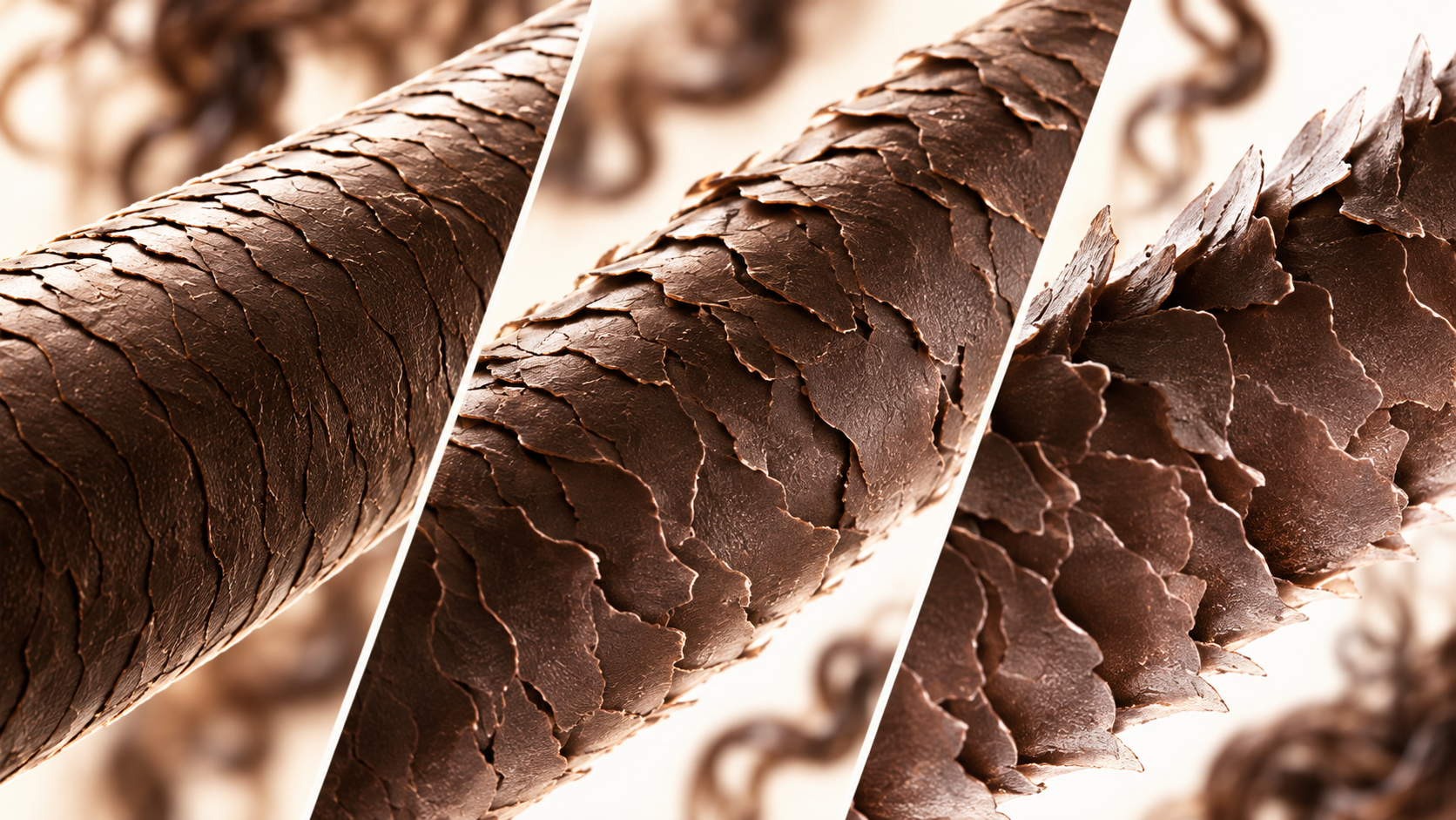Comparaison de porosite des cuticules capillaires